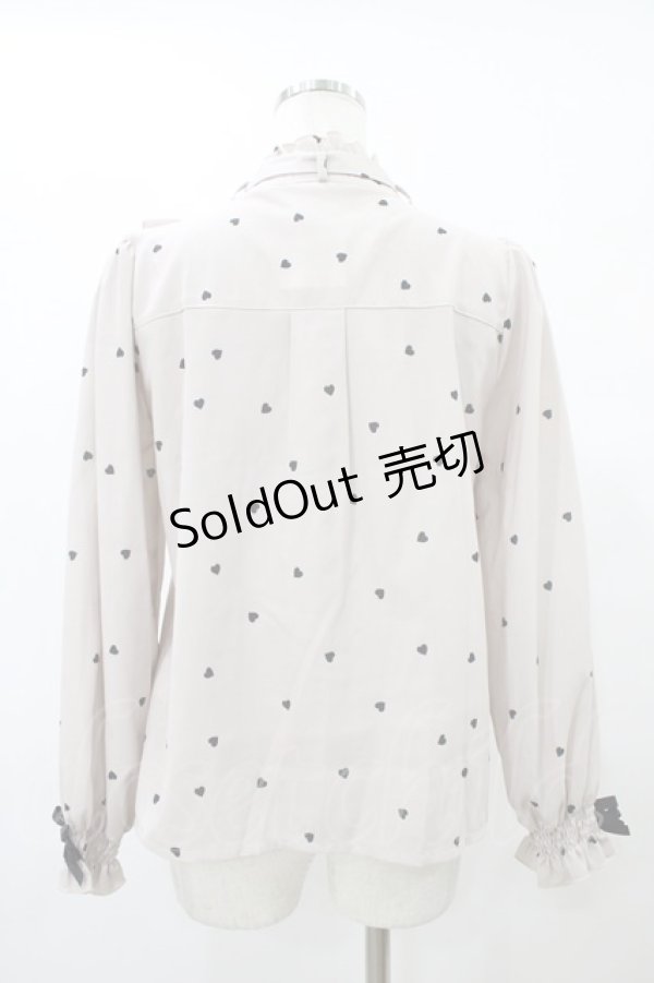 画像2: LIZ LISA / ハートボウタイブラウス Free ベージュ/ブラック H-25-09-09-1046-LO-BL-NS-ZH (2)