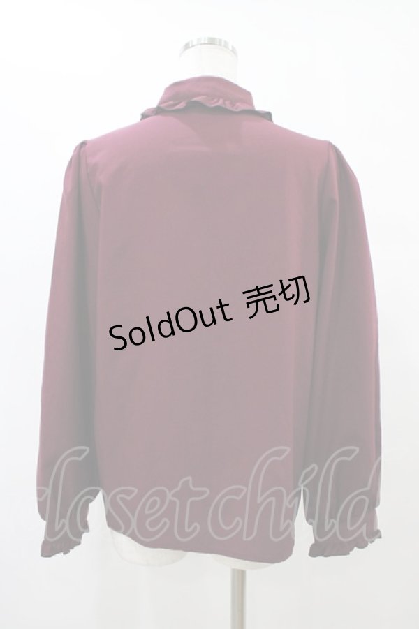 画像2: NOEMIE / フリルリボンブラウス M ボルドー H-25-09-09-1053-0-BL-NS-ZH (2)