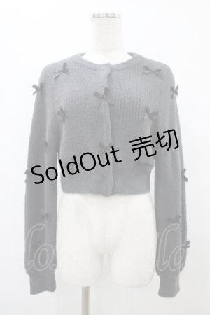 画像: evelyn / リボンニットカーディガン Free グレー H-25-09-09-1054-LO-TO-NS-ZH