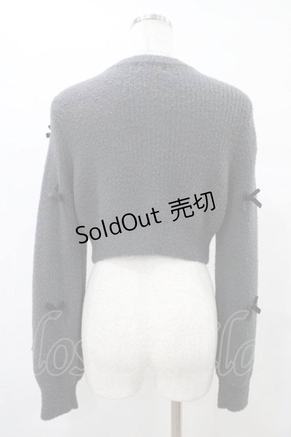 画像2: evelyn / リボンニットカーディガン Free グレー H-25-09-09-1054-LO-TO-NS-ZH (2)