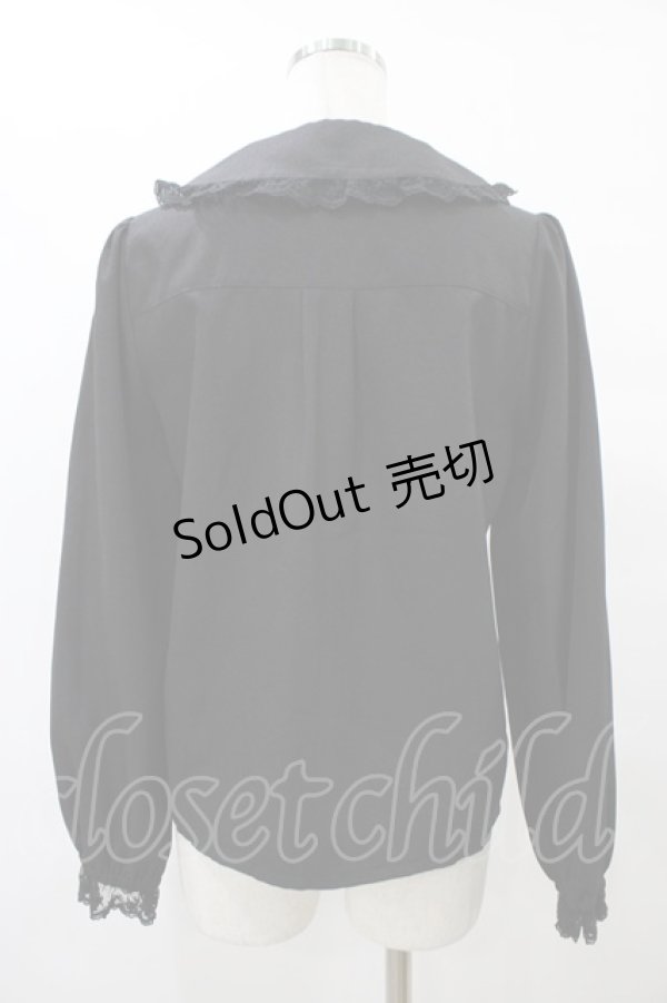 画像2: axes femme POETIQUE / レースデザインフリルブラウス M ブラック H-25-09-09-1055-AX-BL-NS-ZH (2)