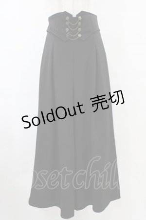 画像: axes femme / ボタン×チェーンワイドパンツ M ブラック H-25-09-09-1006-AX-PA-NS-ZH