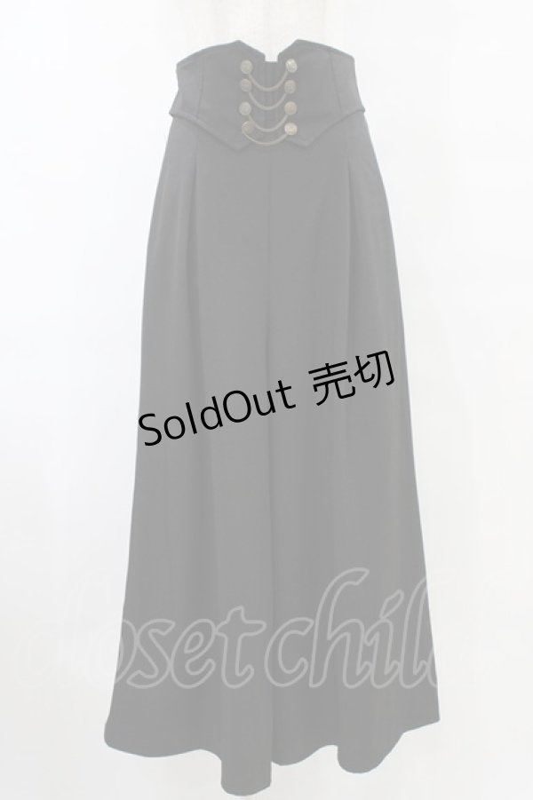 画像1: axes femme / ボタン×チェーンワイドパンツ M ブラック H-25-09-09-1006-AX-PA-NS-ZH (1)