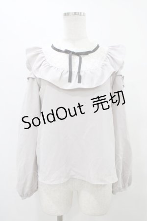 画像: evelyn / レース切替フリルトップス Free グレー H-25-09-09-1057-LO-TO-NS-ZH