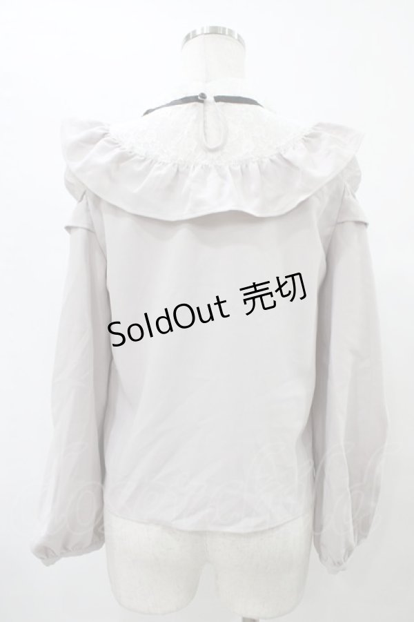 画像2: evelyn / レース切替フリルトップス Free グレー H-25-09-09-1057-LO-TO-NS-ZH (2)