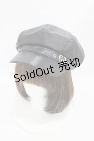 画像: Honey Cinnamon / ハートバックルキャスケット  ブラック H-25-09-09-1002-LO-AC-NS-ZH