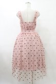画像2: mille fille closet by LODISPOTTO / ミニハート刺繍チュールロングキャミドレスワンピース M ピンク H-25-09-09-1025-LO-OP-NS-ZH (2)