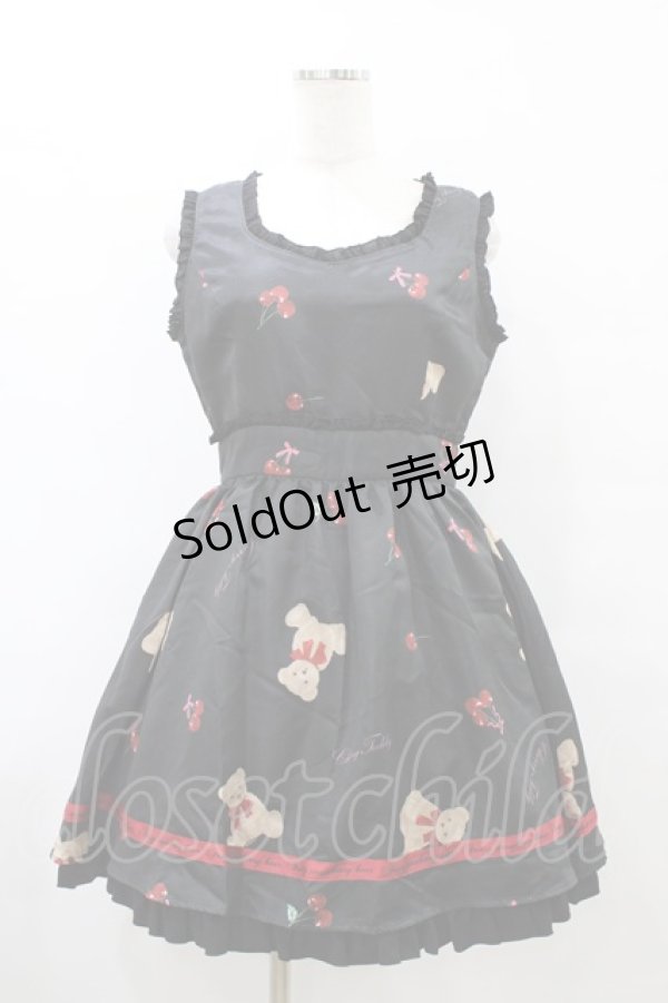 画像1: Ank Rouge / CherryTeddyジャンパースカート M ブラック H-25-09-09-1026-CA-OP-NS-ZH (1)