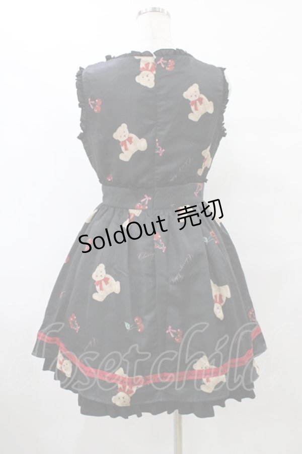 画像2: Ank Rouge / CherryTeddyジャンパースカート M ブラック H-25-09-09-1026-CA-OP-NS-ZH (2)