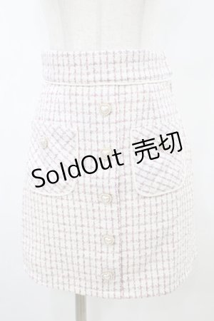 画像: Honey Cinnamon / ハートボタンツイード台形スカート Free ピンク H-25-09-09-1036-LO-SK-NS-ZH
