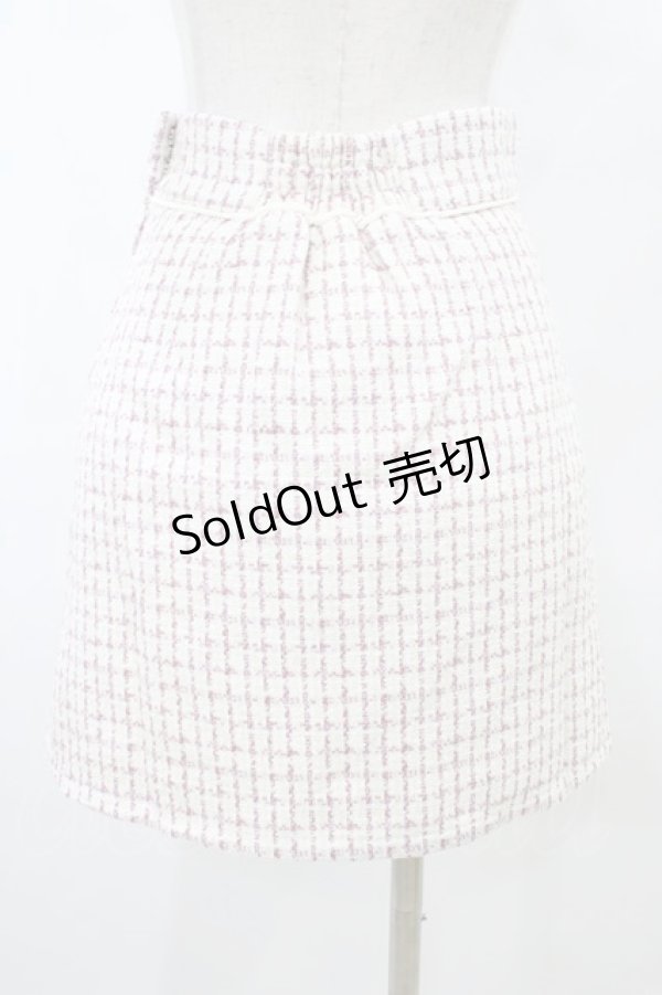 画像2: Honey Cinnamon / ハートボタンツイード台形スカート Free ピンク H-25-09-09-1036-LO-SK-NS-ZH (2)