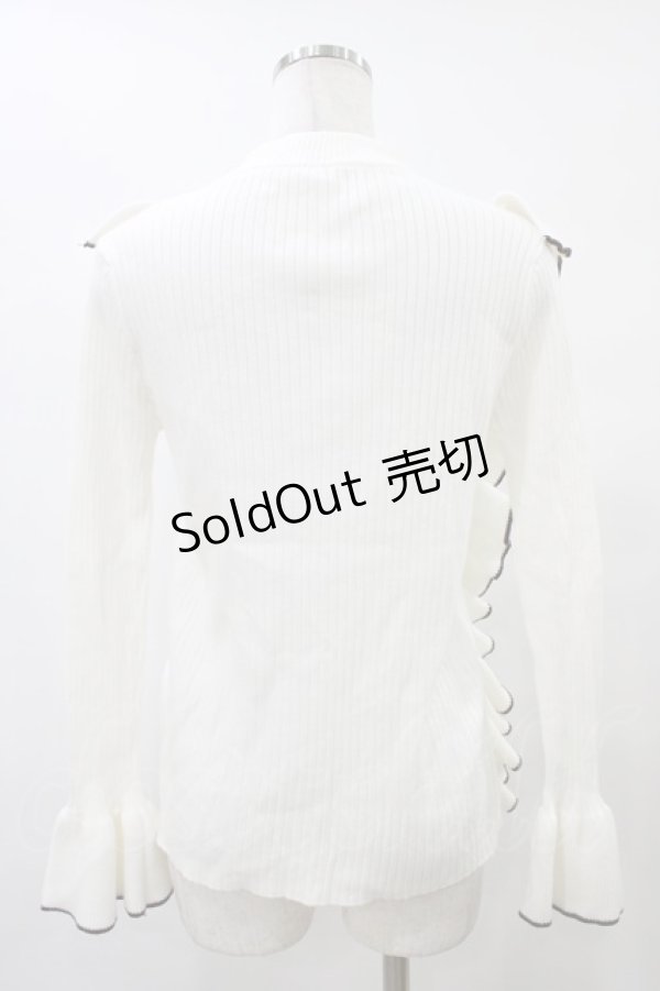 画像2: Rojita / 配色フリルニット Free オフ/ブラウン H-25-09-09-1041-LO-TO-NS-ZH (2)