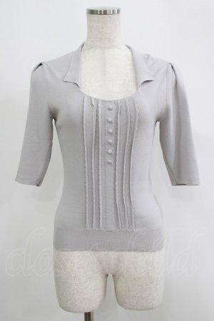 画像: an another angelus / フロント釦スクエアネックニットプルオーバー Free BLUE GRAY H-25-09-10-030-CA-TO-NS-ZH