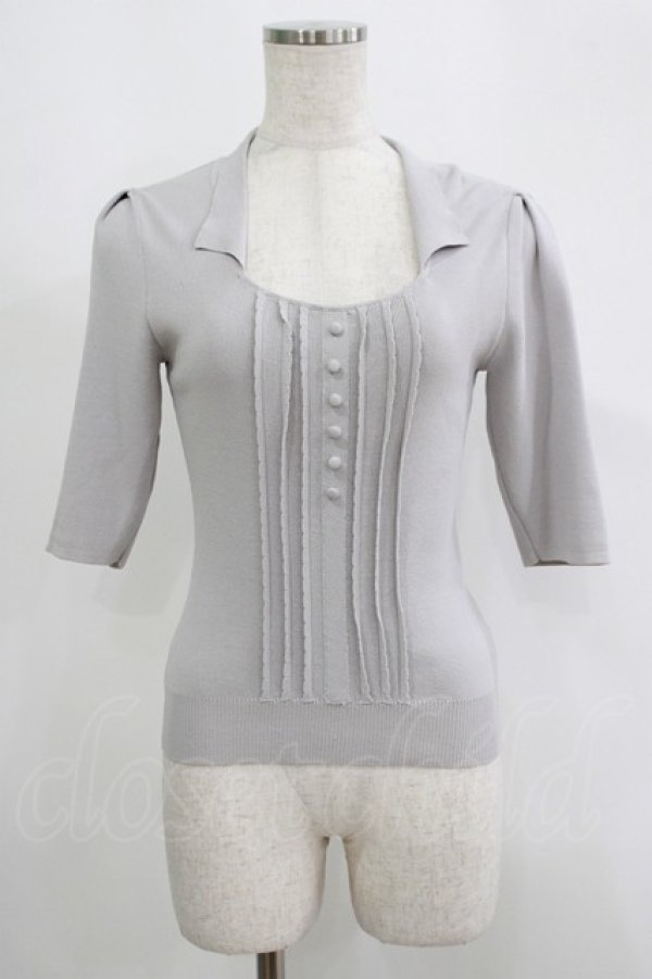 画像1: an another angelus / フロント釦スクエアネックニットプルオーバー Free BLUE GRAY H-25-09-10-030-CA-TO-NS-ZH (1)