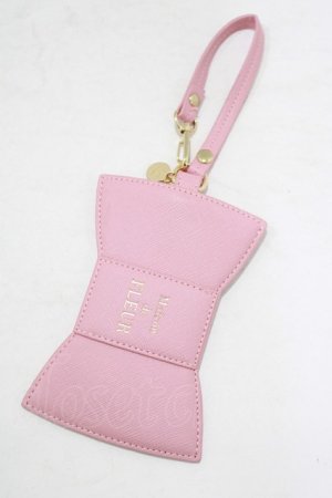 画像: Maison de FLEUR / リボン型パスケース  ピンク H-25-09-10-040-LO-ZA-NS-ZH