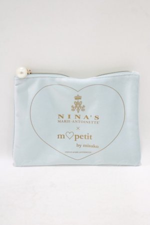 画像: m petit by misako / NINA'Sコラボ ポーチ  サックス H-25-09-10-041-LO-ZA-NS-ZH