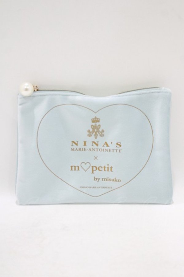 画像1: m petit by misako / NINA'Sコラボ ポーチ  サックス H-25-09-10-041-LO-ZA-NS-ZH (1)