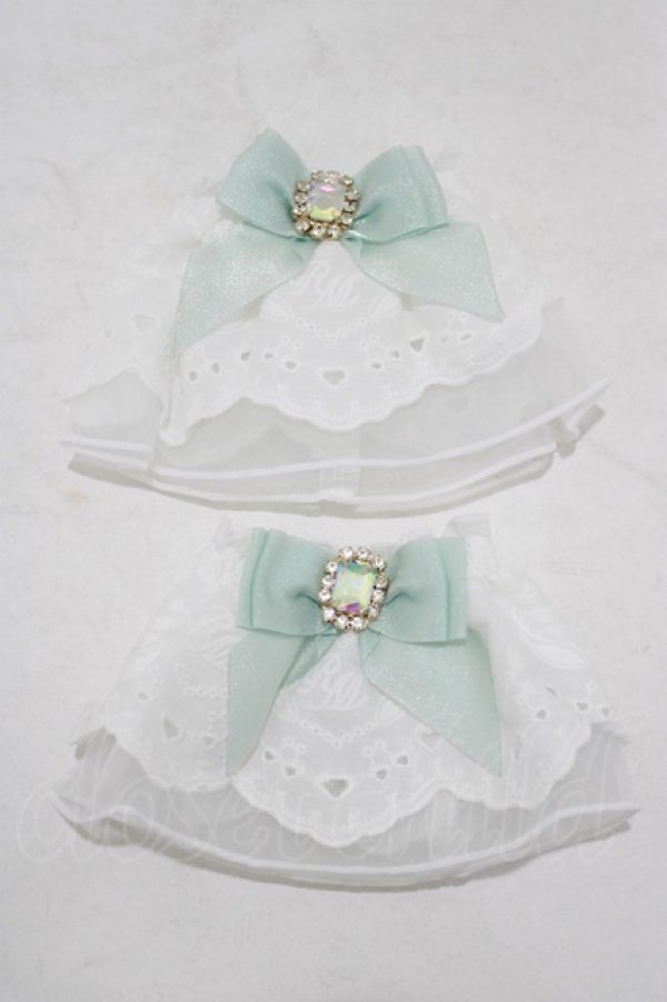 画像1: RoseMarie seoir / lace cuffs  オフ/ミント H-25-09-10-046-LO-ZA-NS-ZH (1)