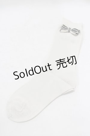 画像: KANEKO ISAO / リボンモチーフソックス  オフ H-25-09-10-059-EL-ZA-NS-ZH