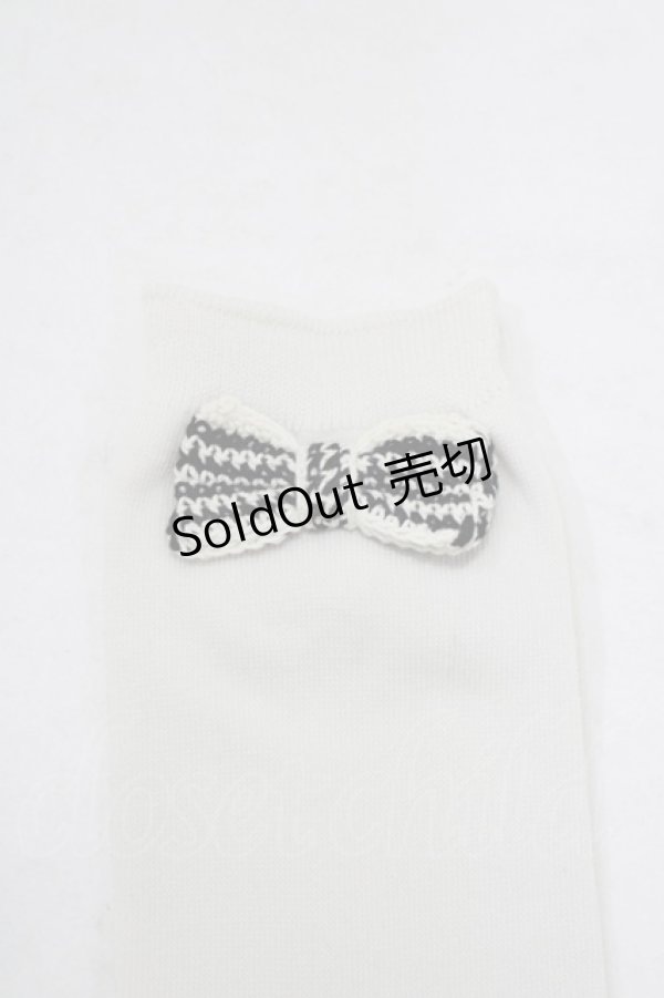 画像2: KANEKO ISAO / リボンモチーフソックス  オフ H-25-09-10-059-EL-ZA-NS-ZH (2)