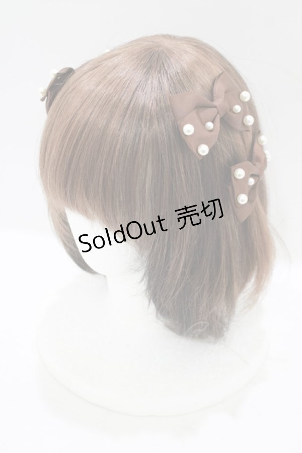 画像1: m petit by misako / AM3Pリボンクリップ  ブラウン H-25-09-10-075-LO-AC-NS-ZH (1)