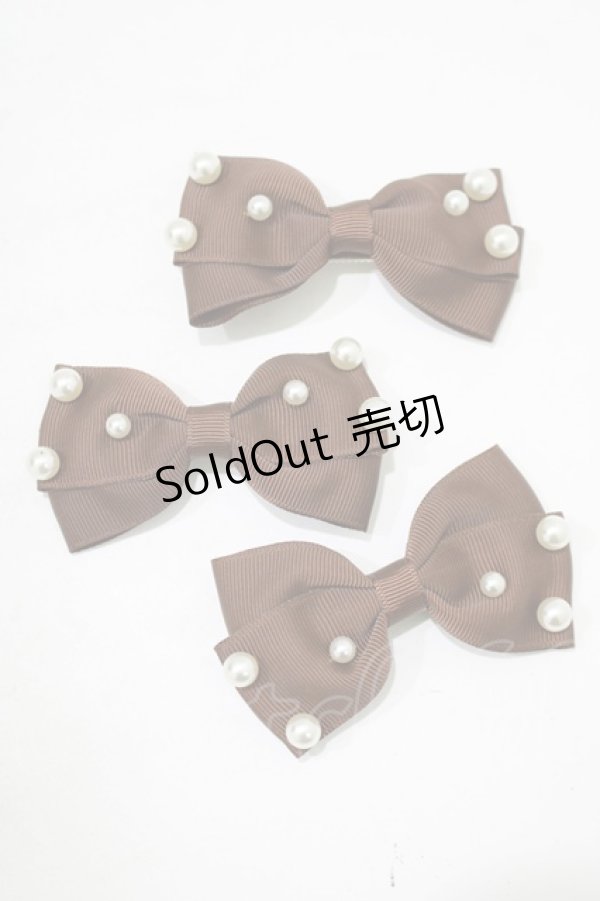 画像2: m petit by misako / AM3Pリボンクリップ  ブラウン H-25-09-10-075-LO-AC-NS-ZH (2)