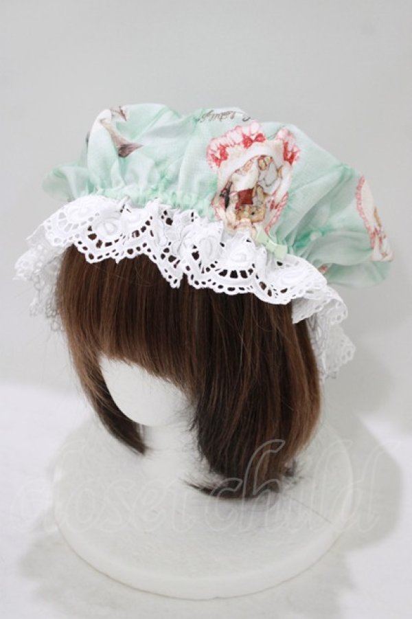 画像1: Enchantlic Enchantilly / おやすみ猫ちゃんナイトキャップ  ミント H-25-09-10-077-LO-AC-NS-ZH (1)