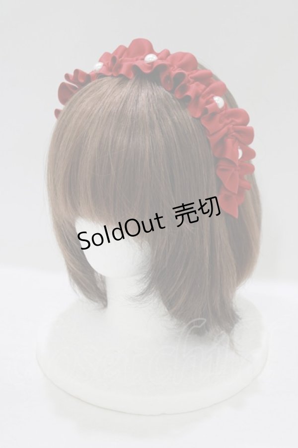 画像1: m petit by misako / AMPLカチューシャ  レッド H-25-09-10-081-LO-AC-NS-ZH (1)