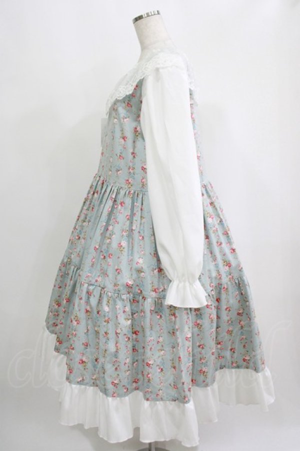 画像2: marcHenTica / フレアローズワンピース ハーフエルフ サックス H-25-09-10-012-LO-OP-NS-ZH (2)