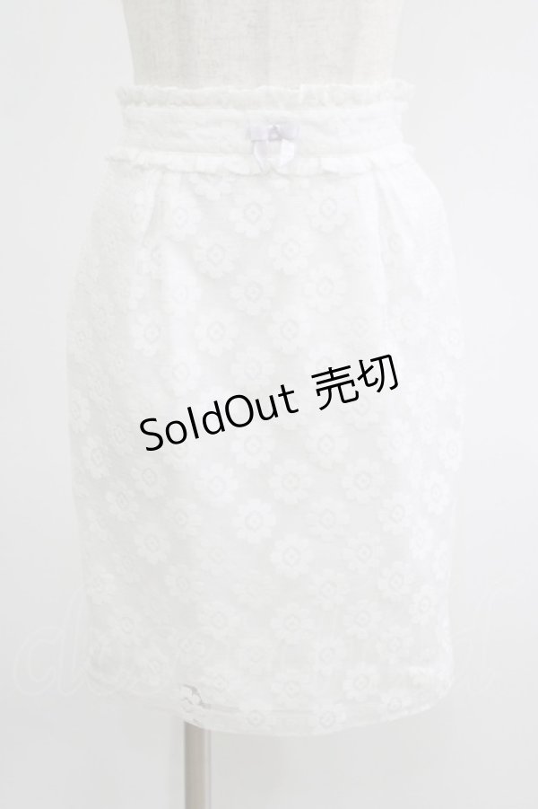 画像1: Ank Rouge / フラワーレースタイトスカート M シロ H-25-09-10-016-CA-SK-NS-ZH (1)