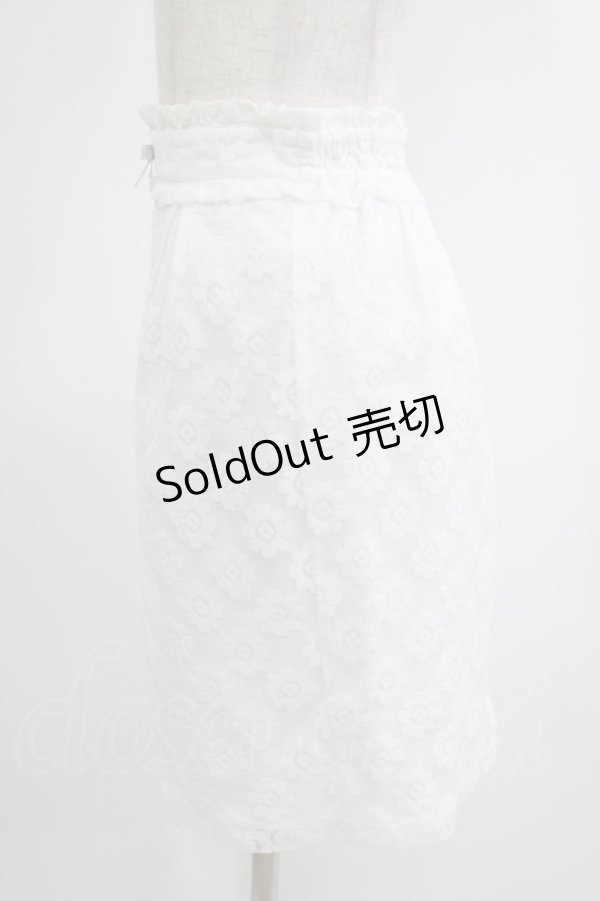 画像2: Ank Rouge / フラワーレースタイトスカート M シロ H-25-09-10-016-CA-SK-NS-ZH (2)