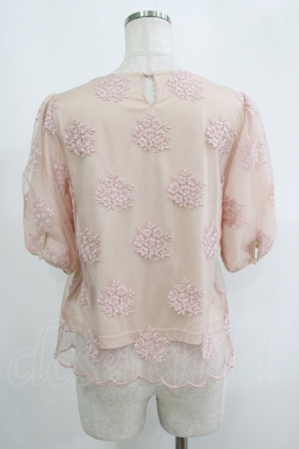 画像3: an another angelus / チュール刺繍プルオーバーブラウス Free ピンク H-25-09-10-026-CA-TO-NS-ZH (3)
