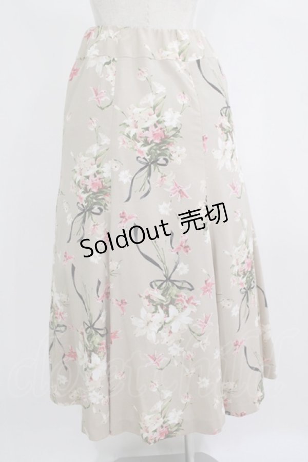 画像3: INGEBORG / リリーブーケpt.スカート 3（9号） ベージュ H-25-09-11-025-LO-SK-NS-ZH (3)