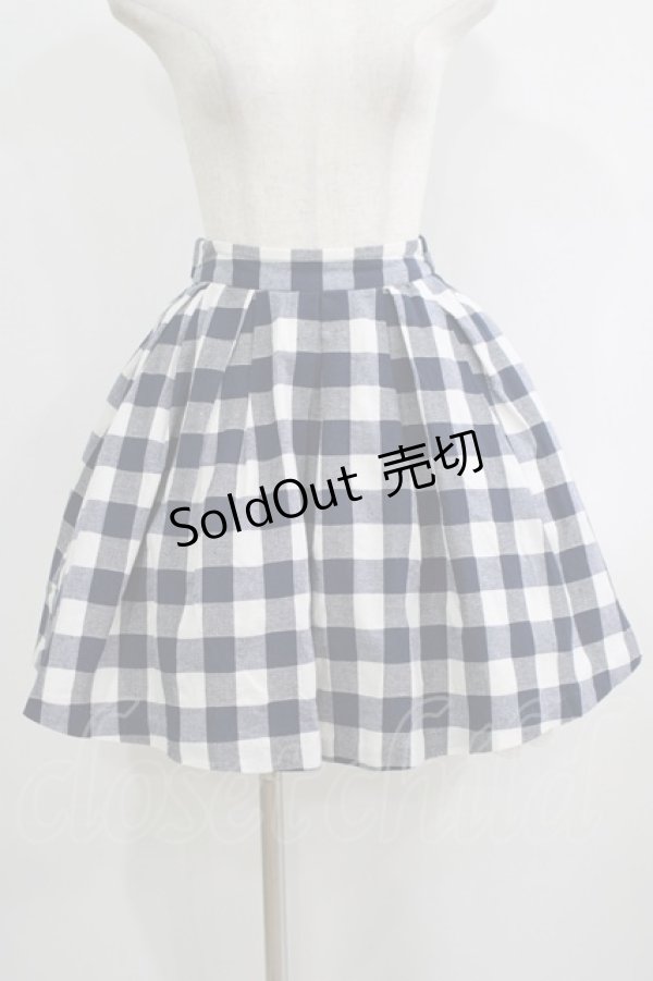 画像1: Ank Rouge / ブロックチェックスカート M ネイビー H-25-09-11-027-CA-SK-NS-ZH (1)