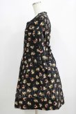 画像2: PINK HOUSE CHELSEA / オールドローズ柄チュニックワンピース 3（M） ブラック H-25-09-11-029-EL-OP-NS-ZH (2)