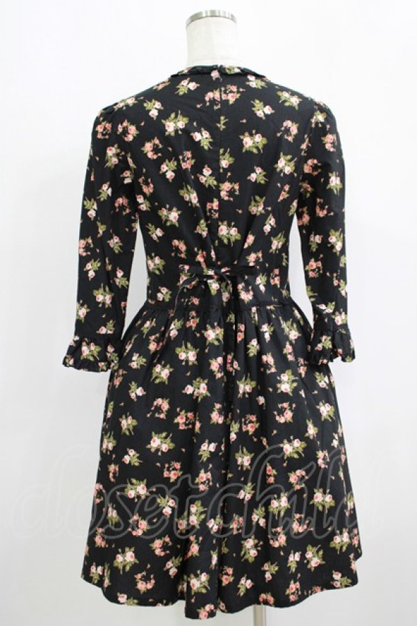 画像3: PINK HOUSE CHELSEA / オールドローズ柄チュニックワンピース 3（M） ブラック H-25-09-11-029-EL-OP-NS-ZH (3)