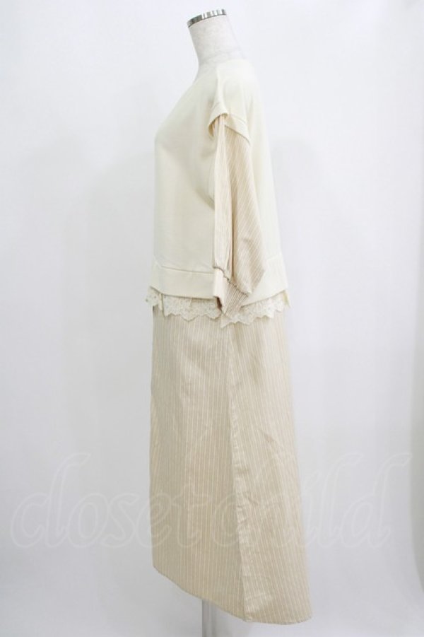 画像2: axes femme / ドッキングシャツワンピース M アイボリー H-25-09-11-030-AX-OP-NS-ZH (2)