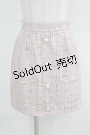画像: Ank Rouge / フロントボタンツイードスカート M ピンク H-25-09-11-036-CA-SK-NS-ZH