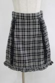 画像1: Ank Rouge / 裾フリルチェック台形スカート M ブラック H-25-09-11-037-CA-SK-NS-ZH (1)