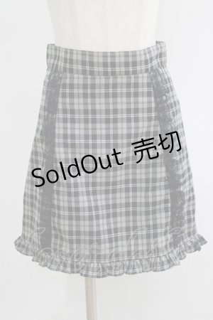 画像: Ank Rouge / 裾フリルチェック台形スカート M ブラック H-25-09-11-037-CA-SK-NS-ZH