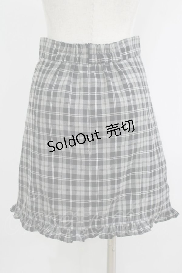 画像3: Ank Rouge / 裾フリルチェック台形スカート M ブラック H-25-09-11-037-CA-SK-NS-ZH (3)