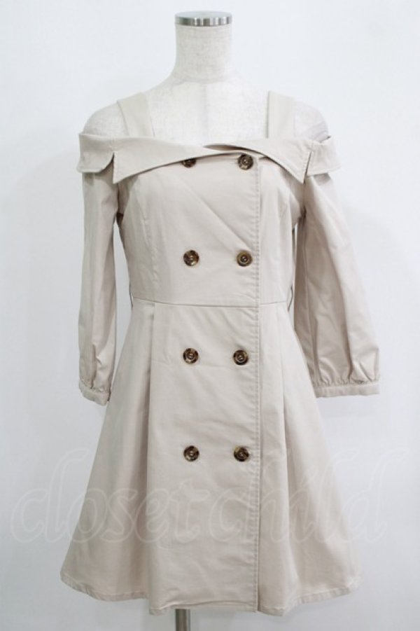 画像1: evelyn / オフショルトレンチワンピース Free ベージュ H-25-09-11-039-LO-OP-NS-ZH (1)