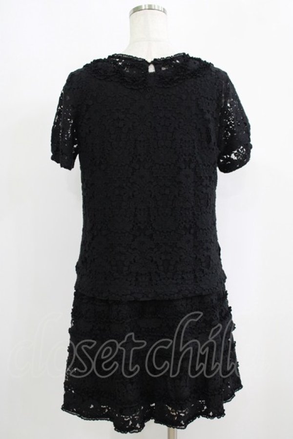 画像3: INGEBORG / フラワーレーストップス+ワンピース 3（9号） ブラック H-25-09-11-041-LO-OP-NS-ZH (3)