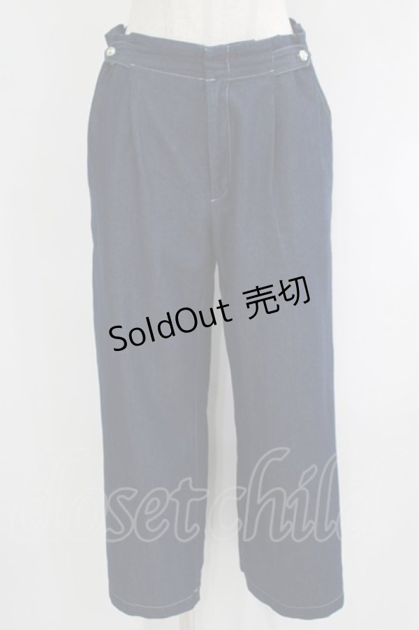 画像1: INGEBORG / チノ&デニムセミワイドパンツ 3（9号） ブルー H-25-09-11-043-LO-PA-NS-ZH (1)