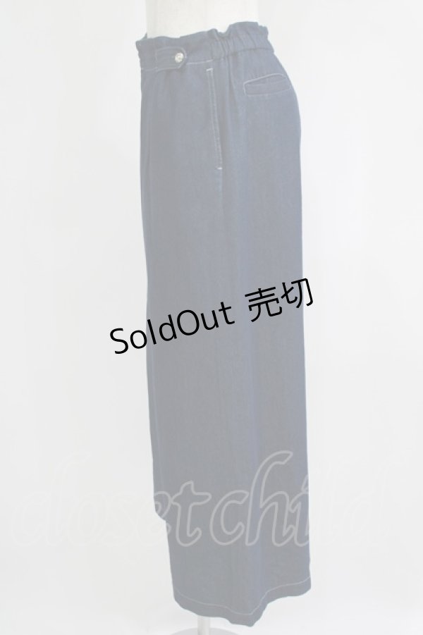 画像2: INGEBORG / チノ&デニムセミワイドパンツ 3（9号） ブルー H-25-09-11-043-LO-PA-NS-ZH (2)