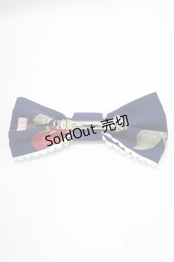 画像3: Angelic Pretty / Creamy Cherryバレッタ  ネイビー H-25-09-11-051-AP-AC-NS-ZH (3)