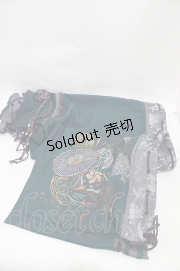 画像1: Ozz oneste / 狐面着物つけ袖  緑 H-25-09-11-1003-OO-ZA-KB-ZH (1)