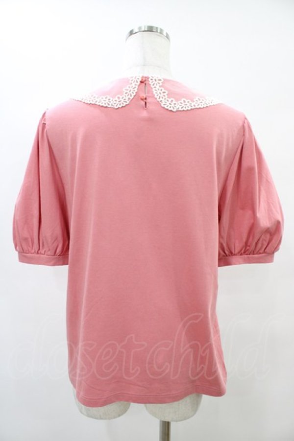 画像2: Jane Marple / チュールレースカラーパフィースリーブプルオーバー  ピンク H-25-09-11-1046-JM-TO-KB-ZT376 (2)