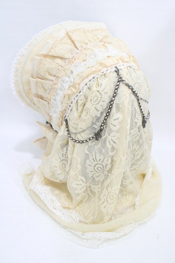 画像2: Ozz oneste / ヴェール付ボンネット  アイボリー H-25-09-11-1001-OO-ZA-KB-ZH (2)