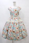画像1: Shirley Temple / ローズカフェプリントジャンパースカート 160 ミント H-25-09-11-1024-ET-OP-KB-ZH (1)